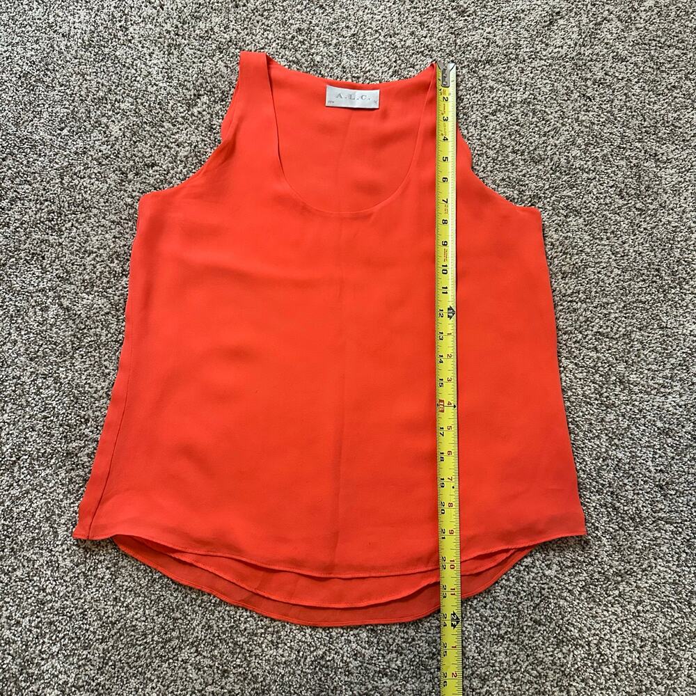 A.L.C. coral orange silk sleeveless top - Picture 7 of 11